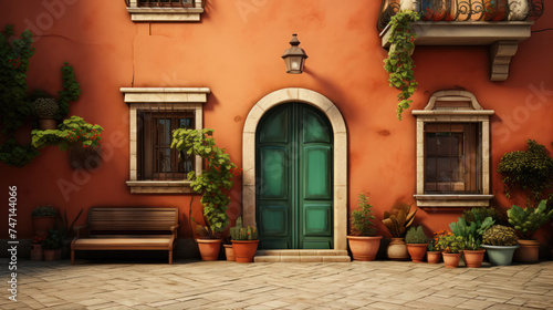 Metro-Mediterranean style community, orange tones reflect architecture and culture