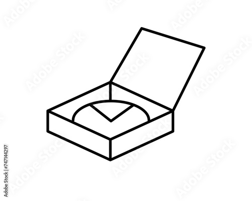 Delivery packaging vector icon. Cargo cardboard box icons. Carton package sign from line geometric shapes.