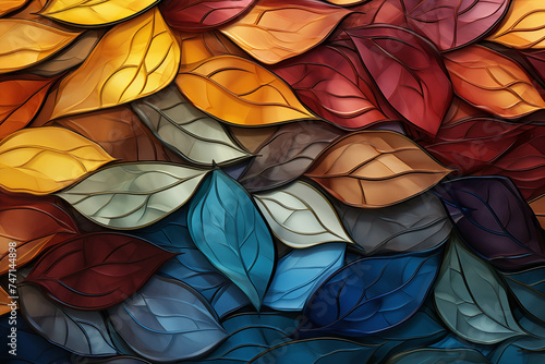 Wallpaper Mural Abstract, colorful, seamless mosaic-pattern artwork reminiscent stained-glass floral decoration. Torontodigital.ca