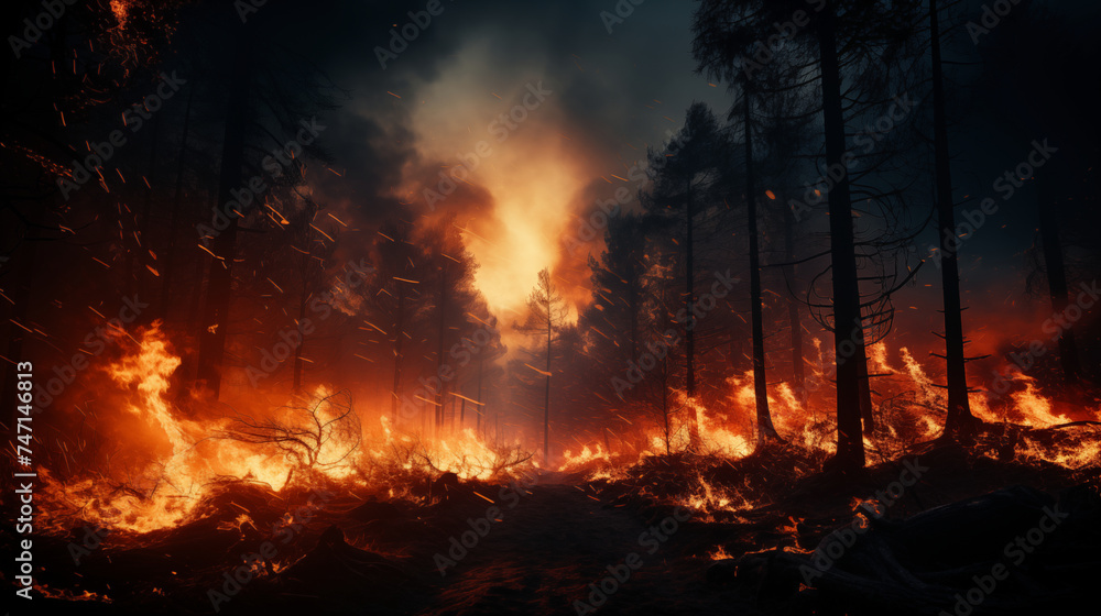 Forest fire. Global warming, ecological catastrophe. Forest fire. Global warming, ecological catastrophe.