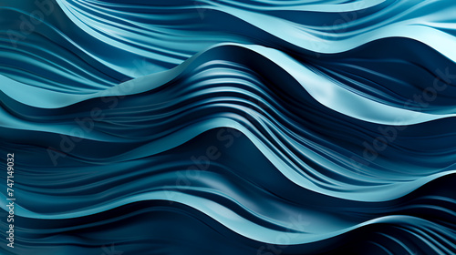 Sculpted Waves of Elegance: Abstract Teal Silk Fabric Design, created with Generative AI technology © Fernando Cortés