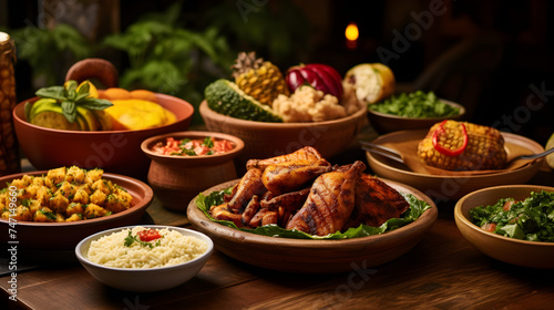 Authentic and Vibrantly Displayed African Cuisine: A Celebration of Diverse Flavors and Tradition