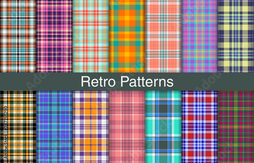 Retro plaid bundles, textile design, checkered fabric pattern for shirt, dress, suit, wrapping paper print, invitation and gift card.