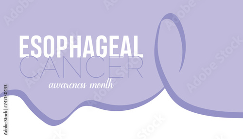 Esophageal Cancer Awareness Month observed every year in April. Template for background, banner, card, poster with text inscription.