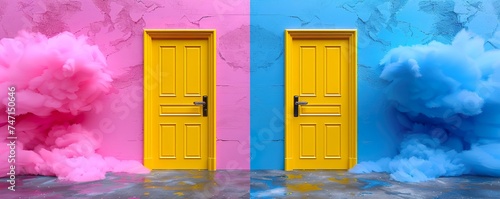 colorful door of the house