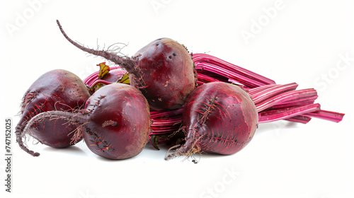 Beetroots fresh red and raw. Isolated on white.