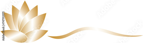 golden ribbon background lotus flower
