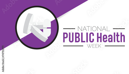 National Public Health Week observed every year in April. Template for background, banner, card, poster with text inscription.