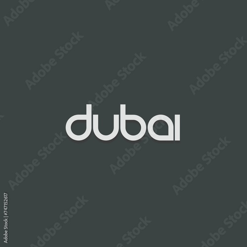 Photography Dubai typography on a gray background. Typography poster.