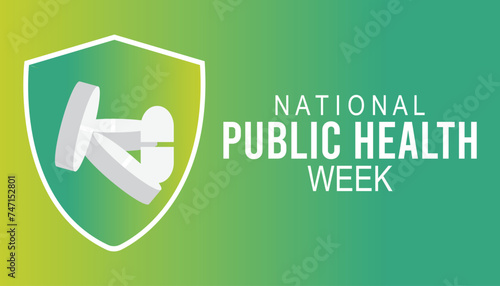 National Public Health Week observed every year in April. Template for background, banner, card, poster with text inscription.