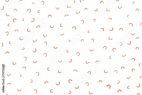 Uneven specks, sparse confetti, falling speckle, amid a doodle glaze donut motif. Vector