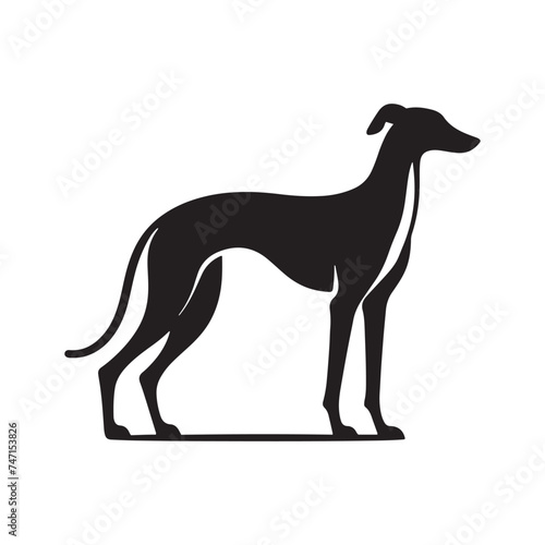 Elegant Grace  Vector Greyhound Silhouette - Capturing the Majestic Beauty and Graceful Form of this Iconic Canine Breed.