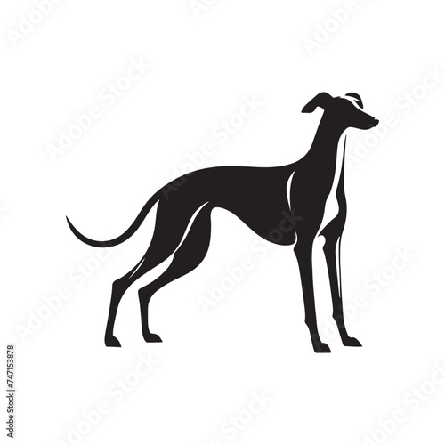 Elegant Grace  Vector Greyhound Silhouette - Capturing the Majestic Beauty and Graceful Form of this Iconic Canine Breed.