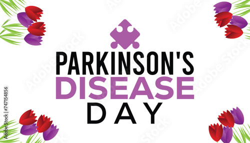 World Parkinson's Disease Day observed every year in April.Template for background, banner, card, poster with text inscription.