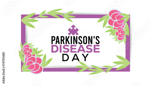 World Parkinson's Disease Day observed every year in April.Template for background, banner, card, poster with text inscription.