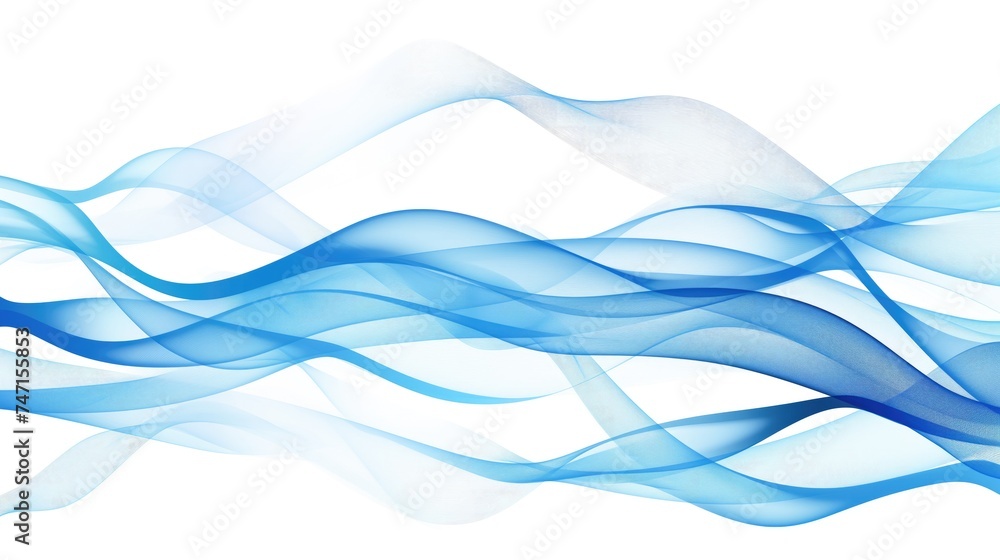 Naklejka premium Fluid Blue Waves Flowing in an Abstract Design