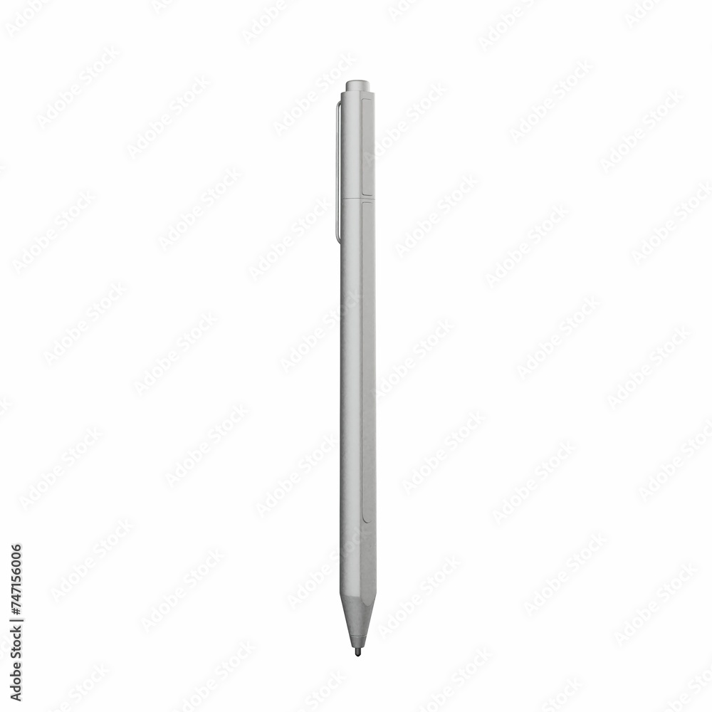3D illustration of white pen on a white background 3D illustration of white pen on a white background