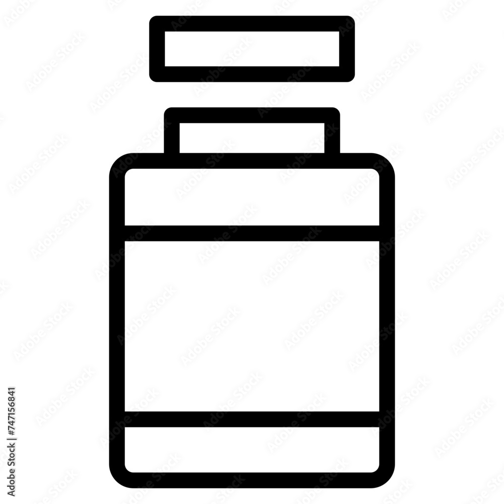 Protein Pill Icon, Outline Vector Symbol Illustration. Pixel Perfect, Editable Stroke. Protein Pill Icon, Outline Vector Symbol Illustration. Pixel Perfect, Editable Stroke.
