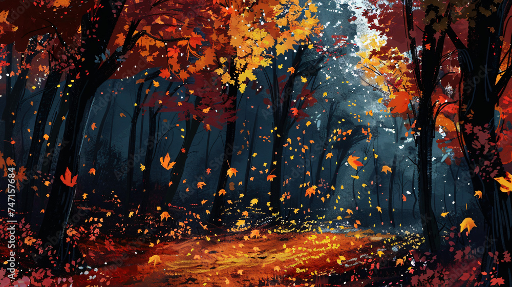 Autumn Leaves and Woods