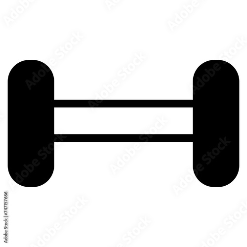 Dumbbell or dumbells weight training equipment vector icon for exercise apps and websites