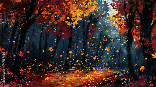 Autumn Leaves and Woods