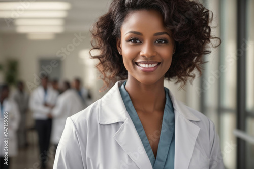 African American Black Smiling Female Doctor