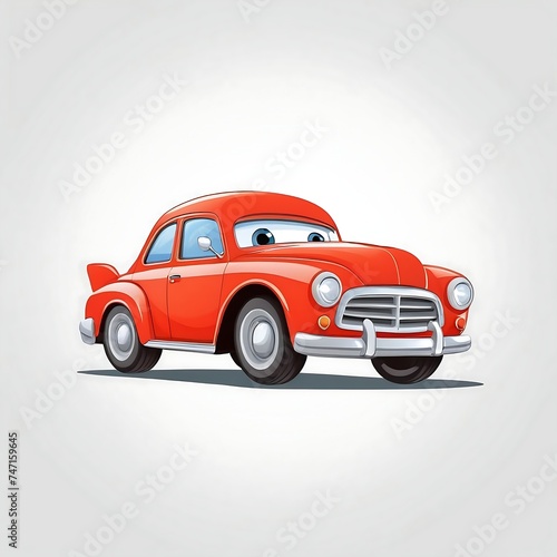 Cute Cartoon car, Vector illustration on a white background.. ai generative.