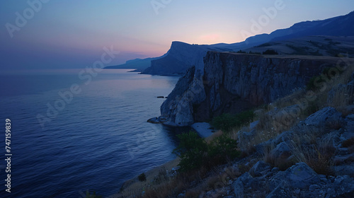 Beautiful Evening Landscape. Crimean Coast.