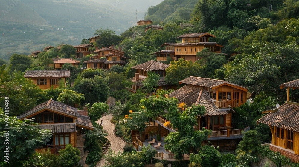 Eco-Village Landscape with Sustainable Homes
Eco-Village Landscape with Sustainable Homes