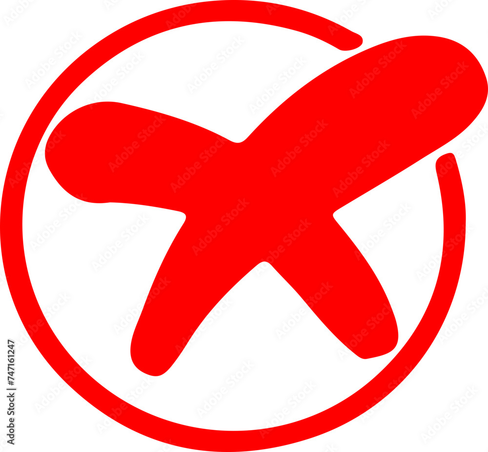 Obraz premium Wrong Mark Doodle