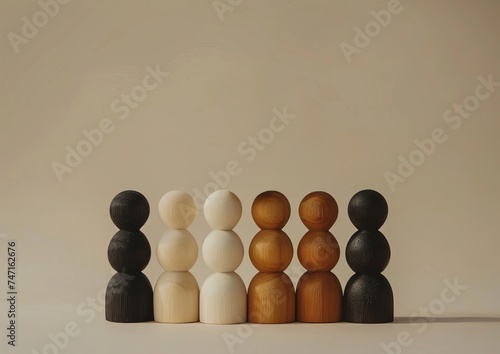 Group of Wooden Figures Sitting Together