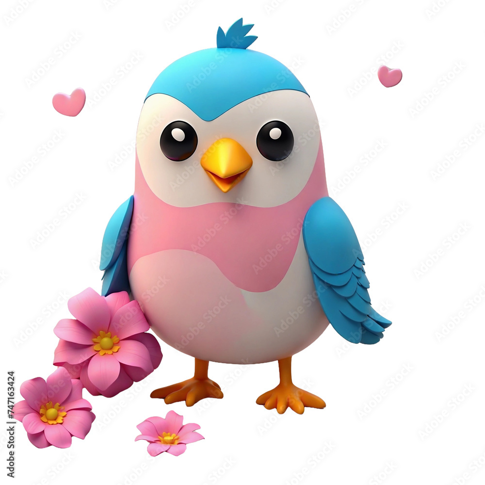 A Delightful Encounter with a Whimsical Blue Cartoon Bird: A Charming and Expressive 3D Character That Brightens The World of Digital Art and Spreads Joy Through Its Colorful Feathers and Friendly Pos