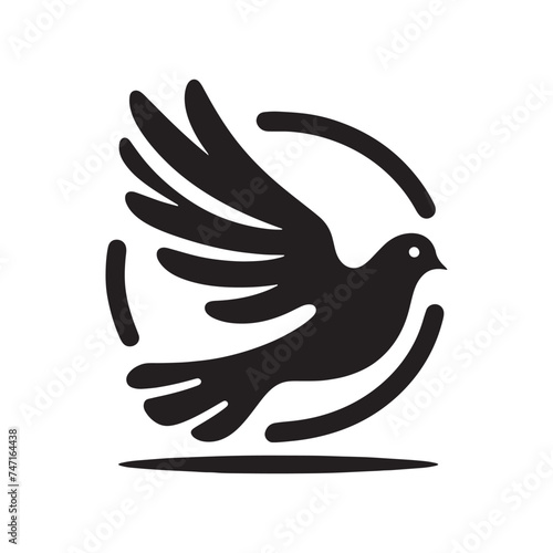 Urban Elegance: Vector Pigeon Silhouette - Capturing the Grace and Beauty of City's Beloved Feathered Residents in Elegant Form.