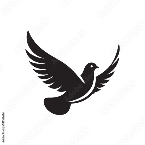 Urban Elegance: Vector Pigeon Silhouette - Capturing the Grace and Beauty of City's Beloved Feathered Residents in Elegant Form.
