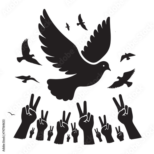 Urban Elegance: Vector Pigeon Silhouette - Capturing the Grace and Beauty of City's Beloved Feathered Residents in Elegant Form.