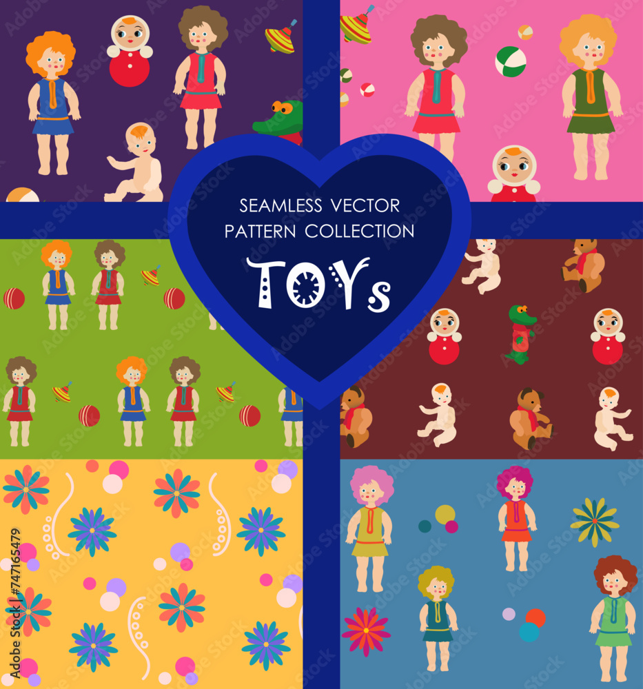 seamless vector pattern on the theme Toys