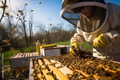 Bee, bees backdrops, sweet nectar honey, beekeeping background.  photo