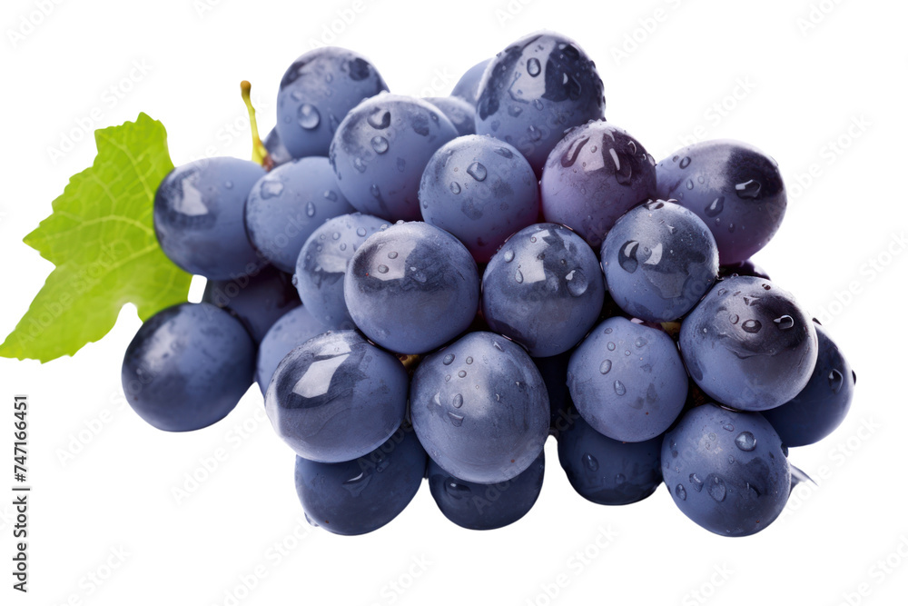 Blue wet grapes bunch isolated on transparent and white background.PNG image. Blue wet grapes bunch isolated on transparent and white background.PNG image.