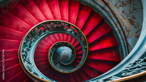 Upside view of a spiral staircase