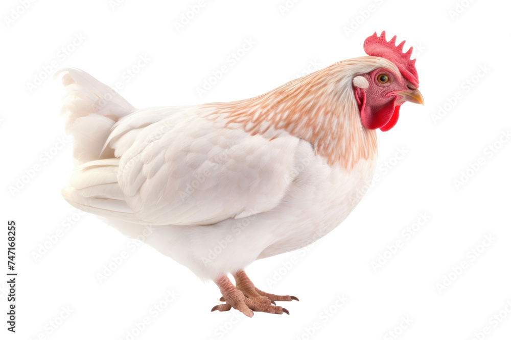 Hen isolated on transparent and white background.PNG image.