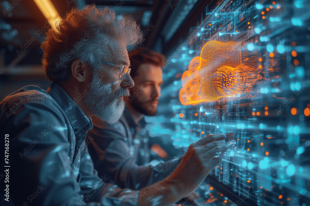 men working on advanced technology men working on advanced technology