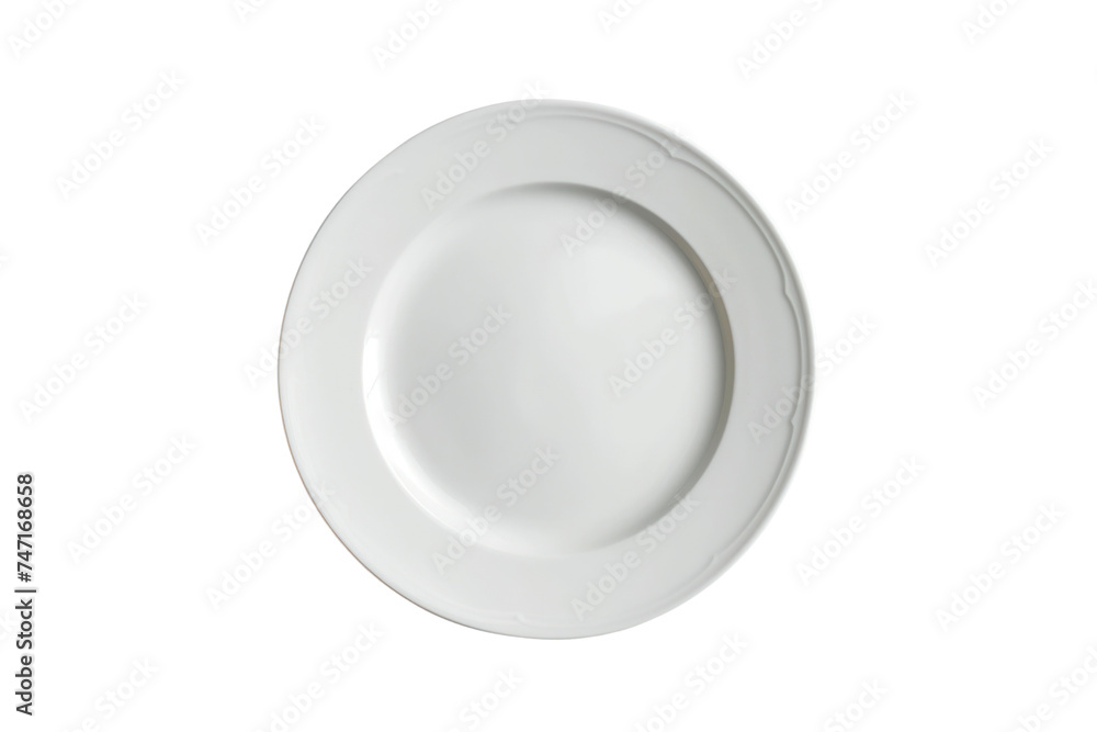 Top view of empty plate Isolated on white transparent background. Top view of empty plate Isolated on white transparent background.