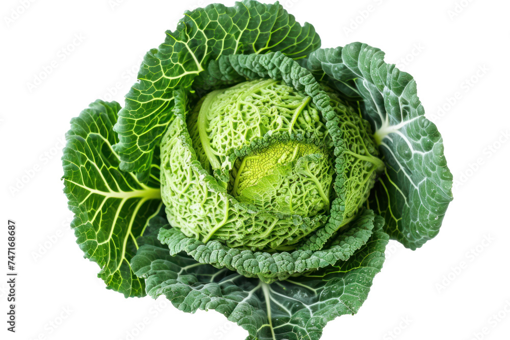 Obraz premium Top view of cabbage sprouts isolated on white transparent background.