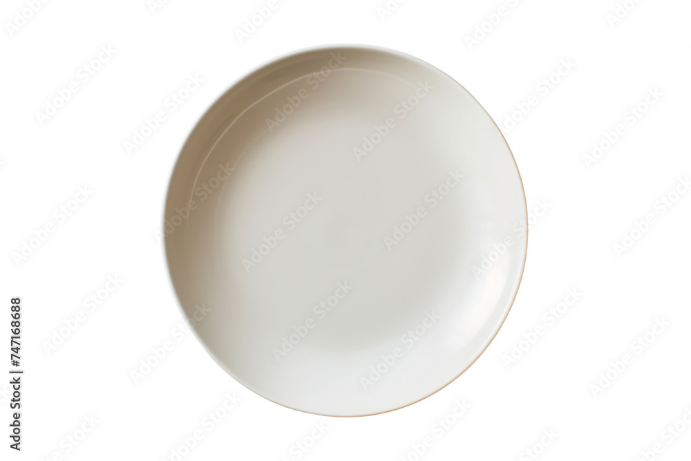 Top view of empty plate Isolated on white transparent background. Top view of empty plate Isolated on white transparent background.