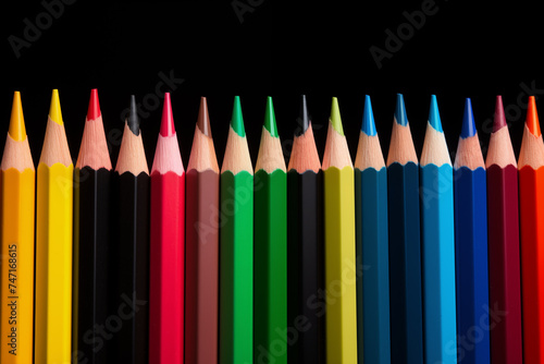 Back to school background. Home study, studentship. Education and knowledge. Colourful pencils. Autumn, September.