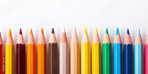 Back to school background. Home study, studentship. Education and knowledge. Colourful pencils. Autumn, September.