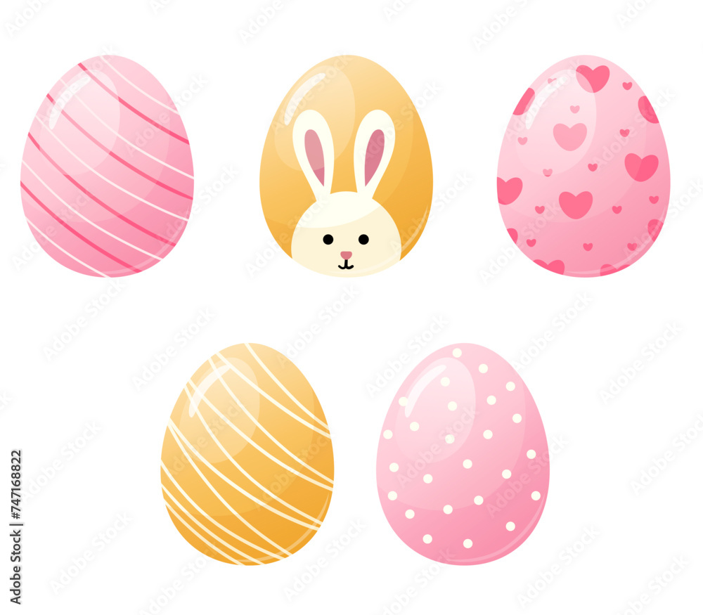 easter cute pink and yellow eggs collection easter cute pink and yellow eggs collection