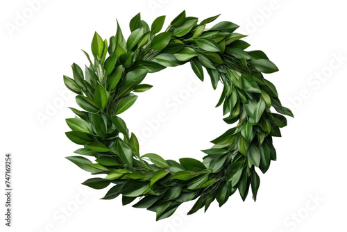 leaf wreath, laurel wreath isolated on transparent and white background.PNG image. 
