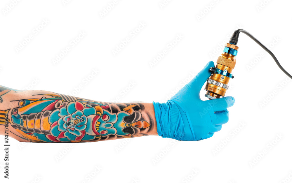 Creative Tattoo Session on Transparent Background