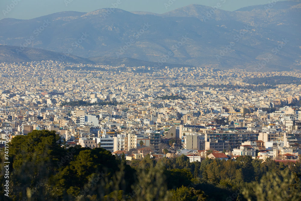 View of Athens from the Acropolis hill, Greece